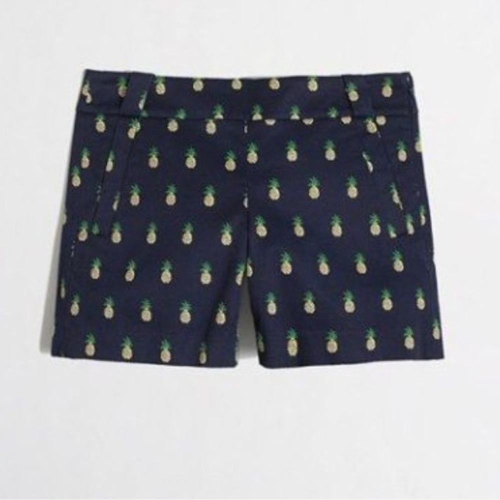 J.Crew Navy Pineapple Print Shorts Size 6